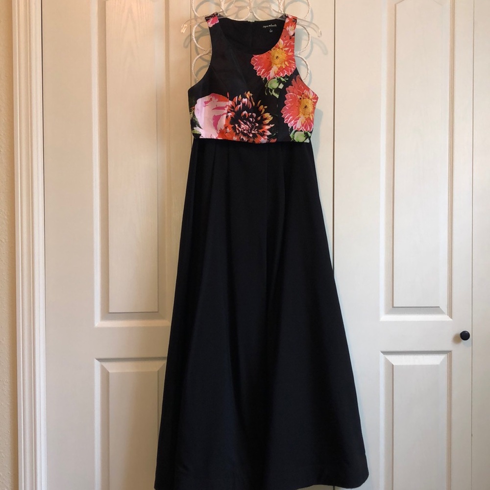 Black & floral 2 piece ballroom skirt prom dress